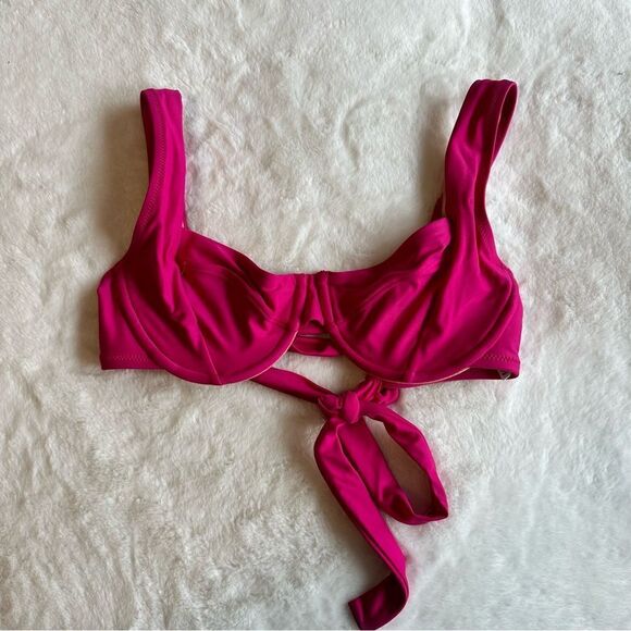 J.Crew Women’s Cross-Back Underwire Bikini Top Pink Size 34A - Picture 1 of 9